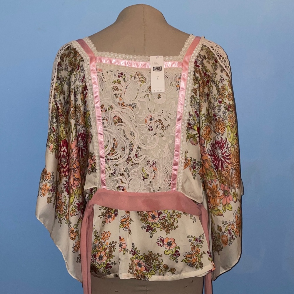Anthropologie TINY Begonia Scarf Kimono Blouse - Picture 3 of 4